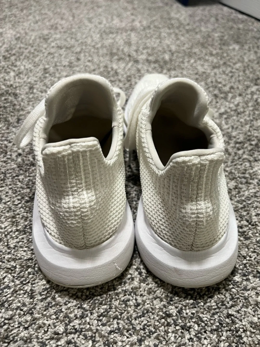 Adidas Men's All-White Knit Athletic Sneakers - Picture 3 of 8